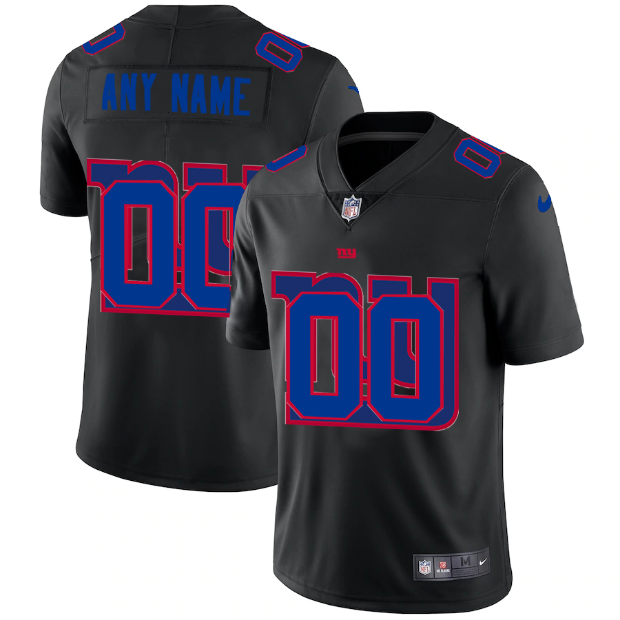 Wholesale New York Giants Custom Men Nike Team Logo Dual Overlap Limited NFL Jersey Black->customized nfl jersey->Custom Jersey